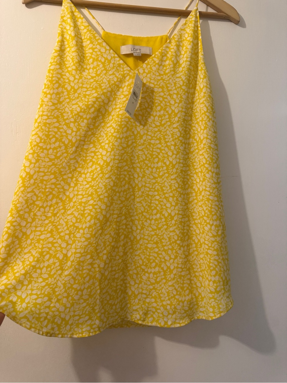 LOFT Yellow and White top